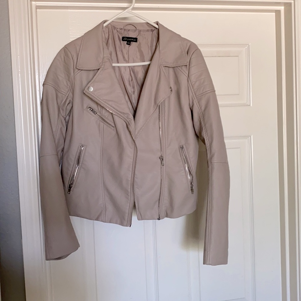 Cute pink faux leather jacket